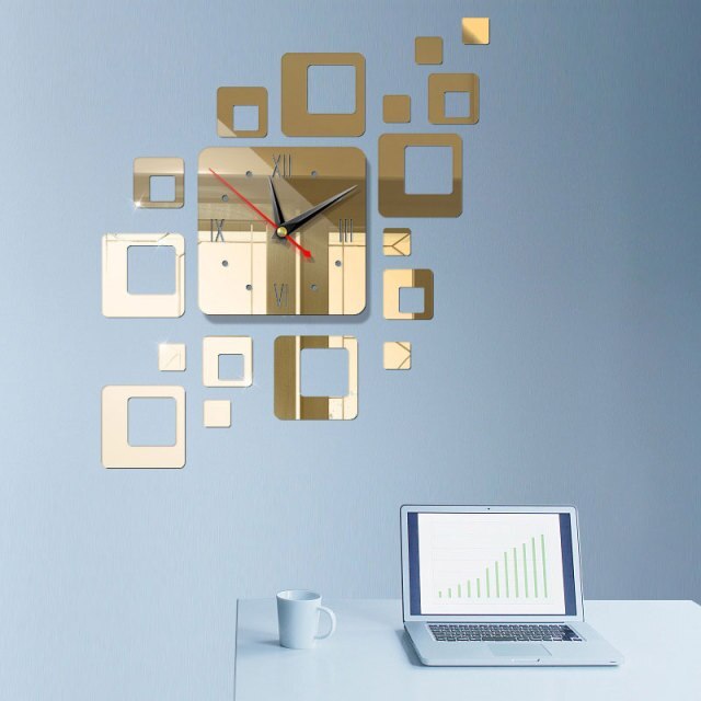 DIY 3d Large Wall Clocks Acrylic Mirror Stickers Oversize Home Decor-xinru