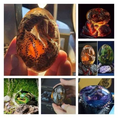 Baby Dragon Lava Dragon Egg Resin Statue Dinosaur Egg-xinru