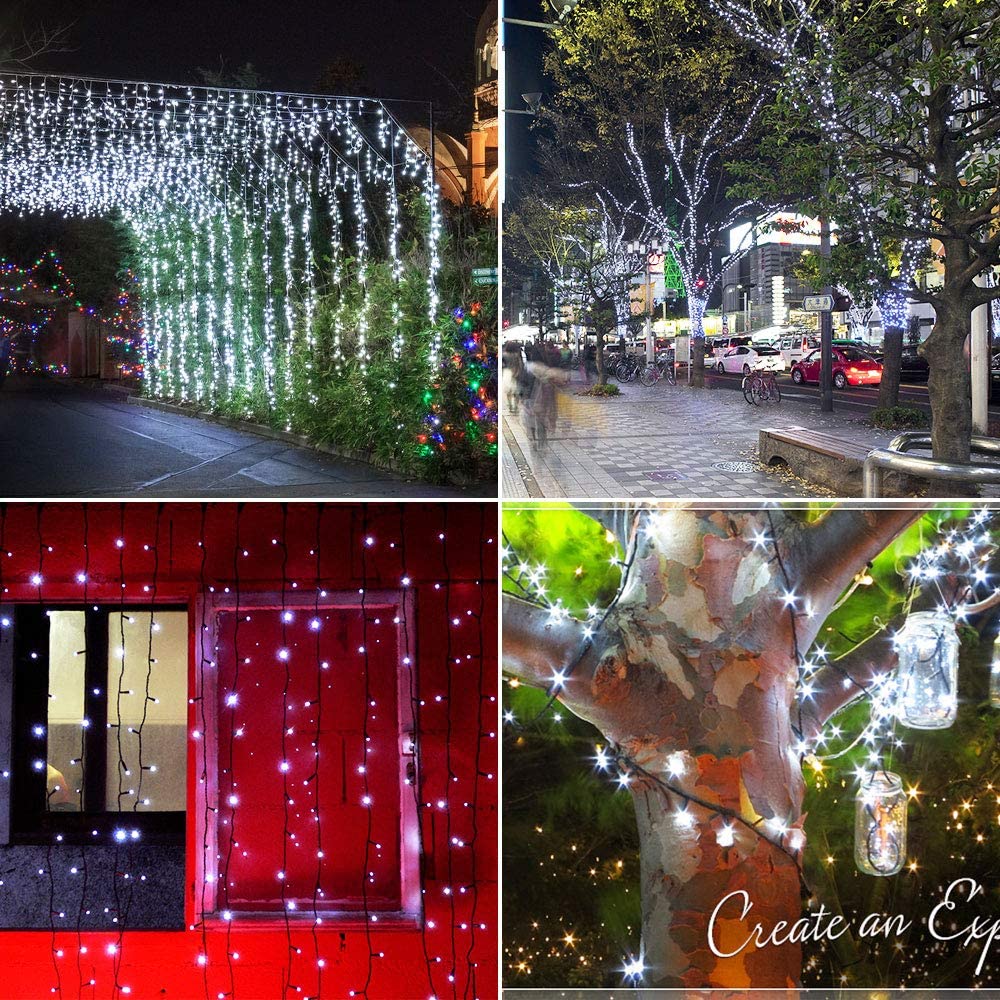 Outdoor Decorative Solar 100-LED Fairy String Lights With Ground Stake-xinru