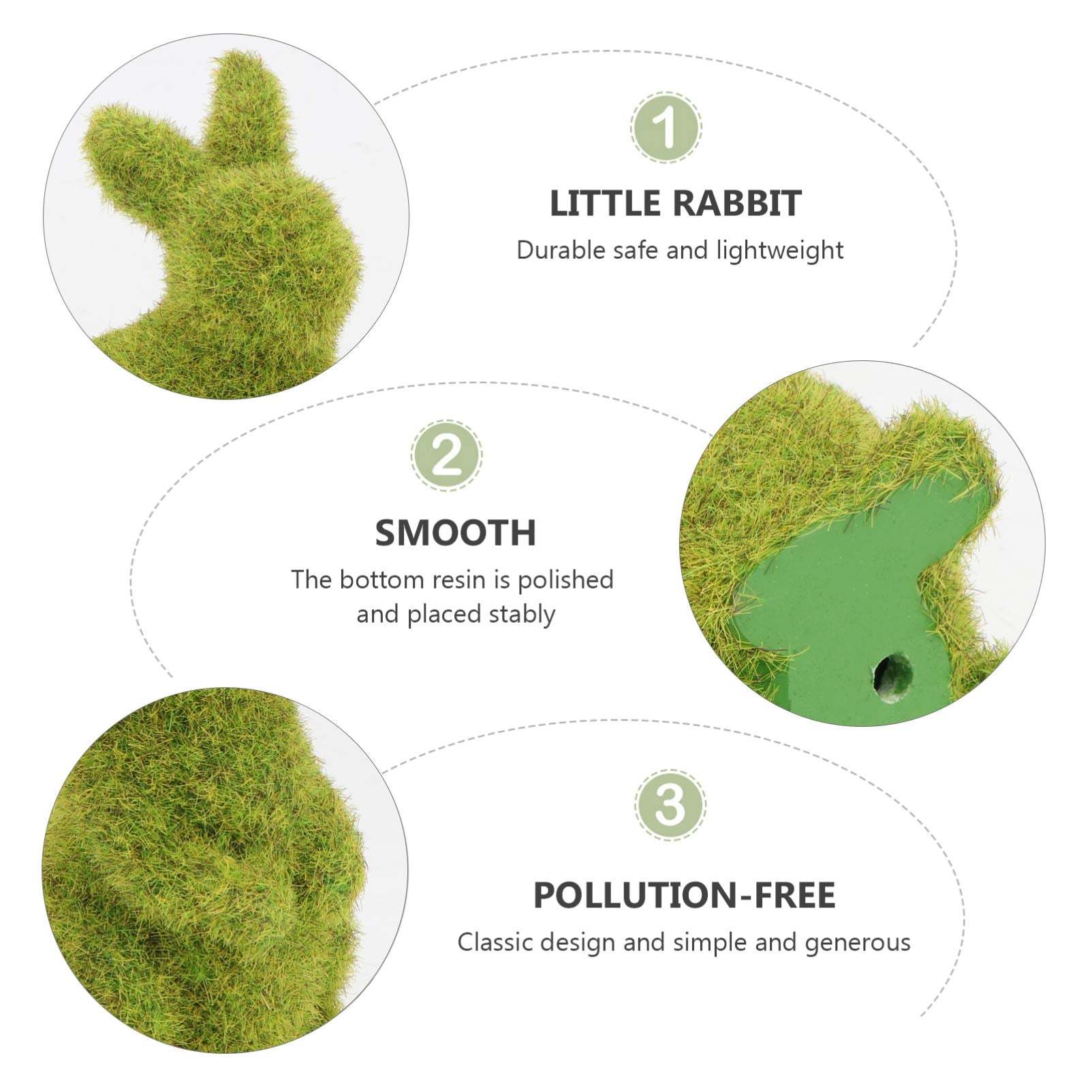 Rabbit Resin Flocked Garden Statue Decor-xinru