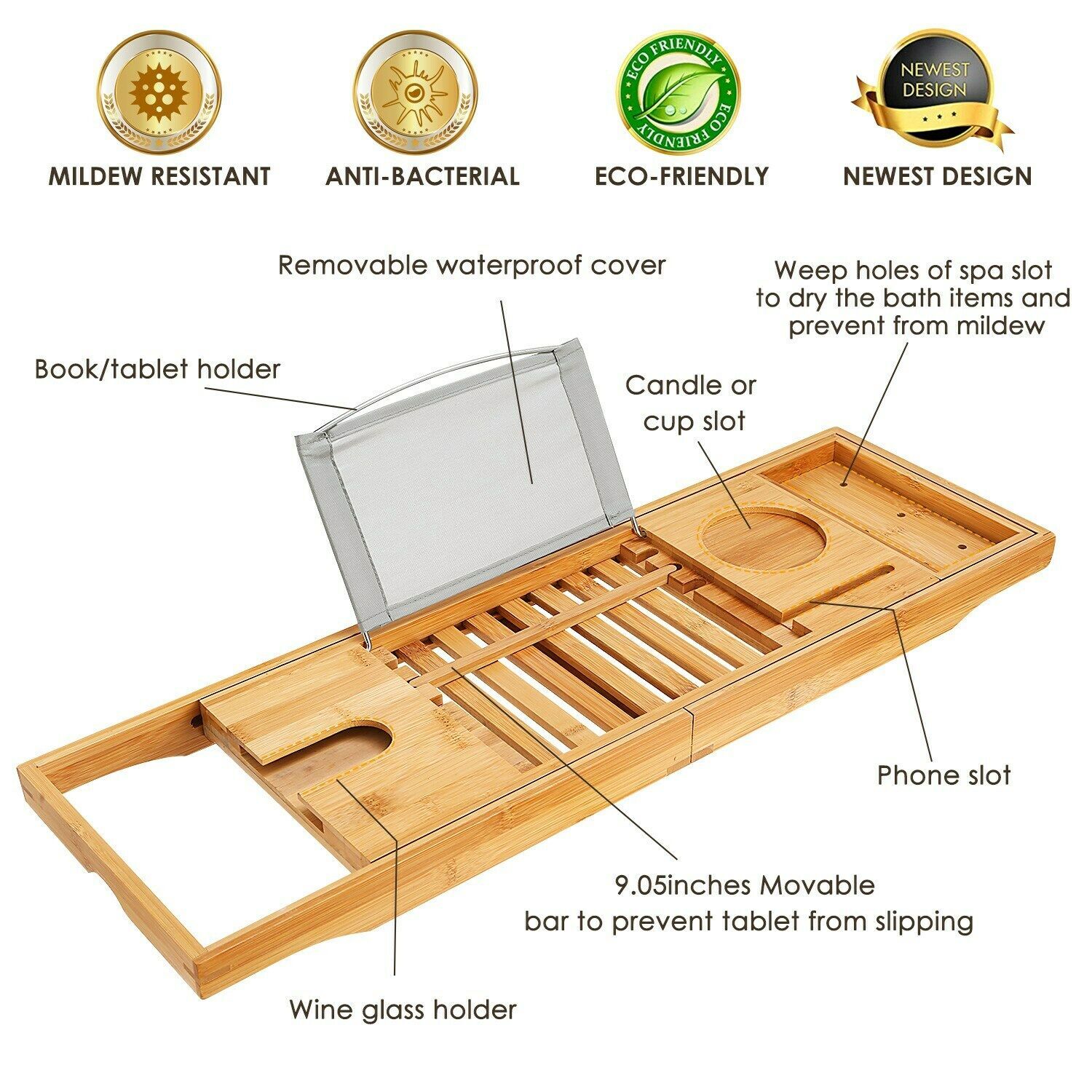 Bathtub Tray Wooden Bath Bamboo Tub-xinru shop