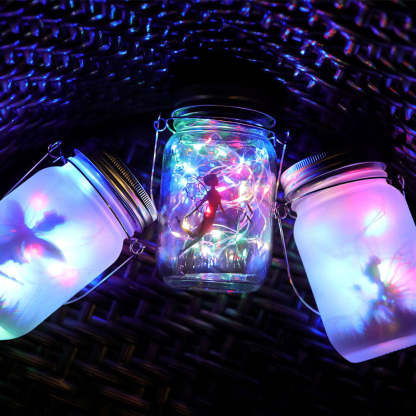 Solar Light Outdoor Fairy Lantern Hanging Glass Mason Jar Light Led Lamp-xinru