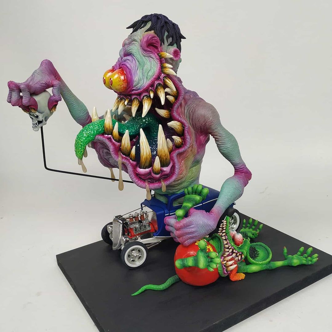 Rat Fink Collectible Model Toy Spooky Halloween Decoration-xinru