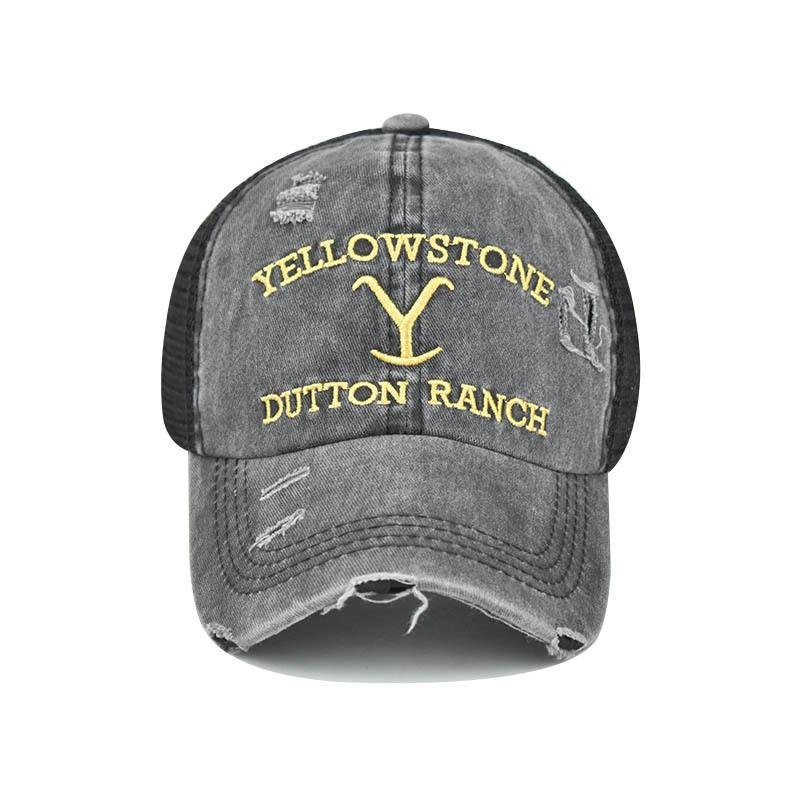 Yellowstone Dutton Ranch Y logo Distressed Trucker Hat Cap Yellowstone TV Show-xinru shop