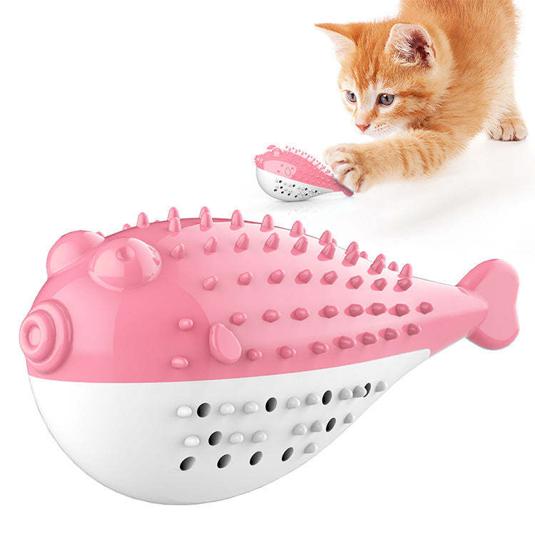 Puffer Fish Toothbrush With Sound Cats Toys-xinru