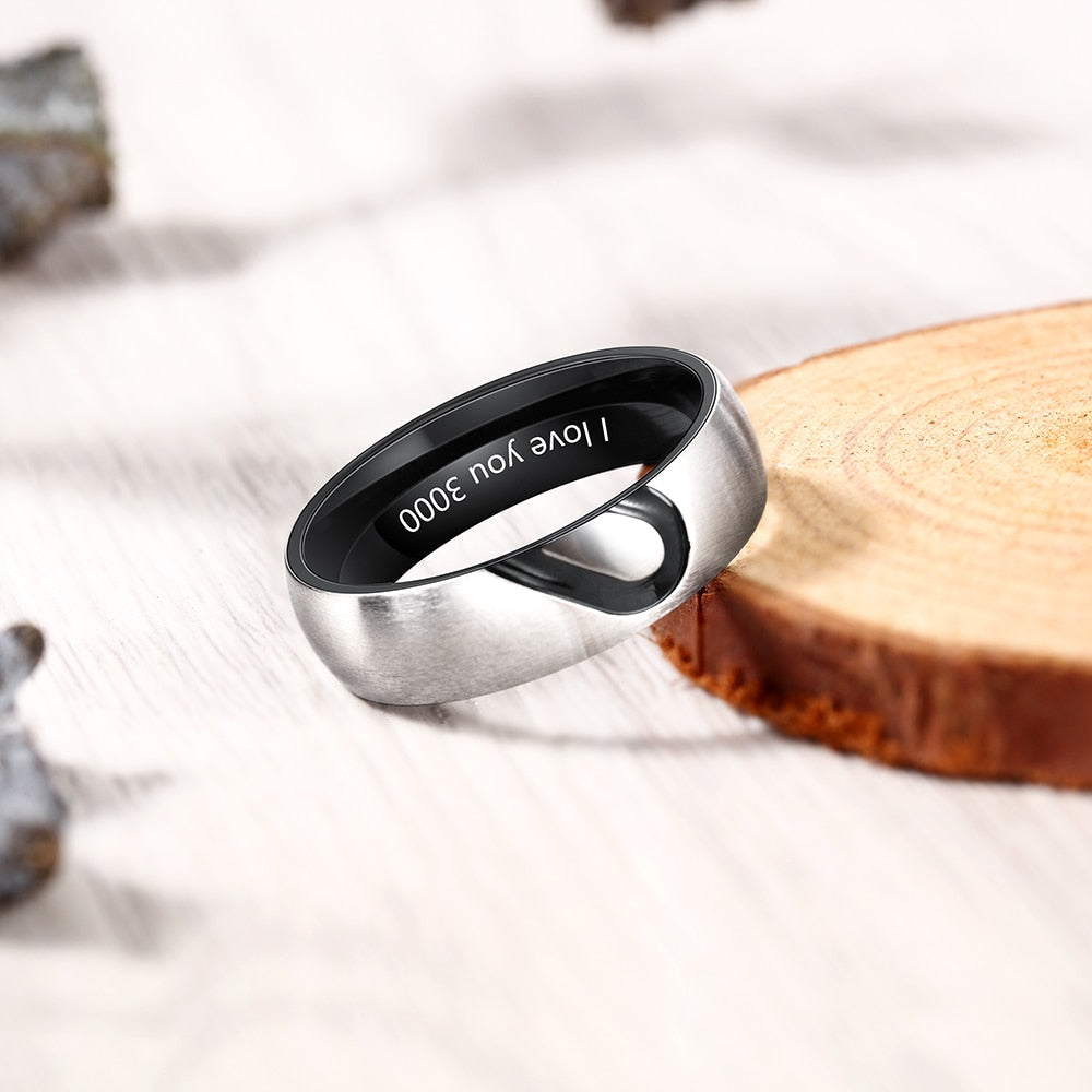 Custom Love Heart Couples Ring Set-xinru