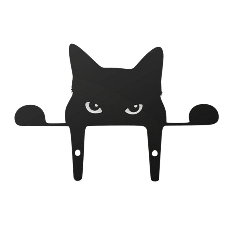 Black Cat Sculpture Gifts Lawn Ornament Metal Peeping Cat Cats Yard Sculpture-xinru