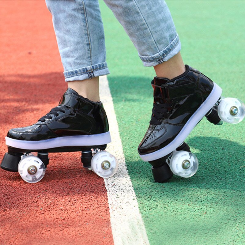USB Charged LED Shinny Roller Skates-xinru shop