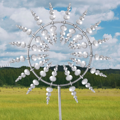 Wind Powered Kinetic Magic Metal Windmill Garden Decoration-xinru shop