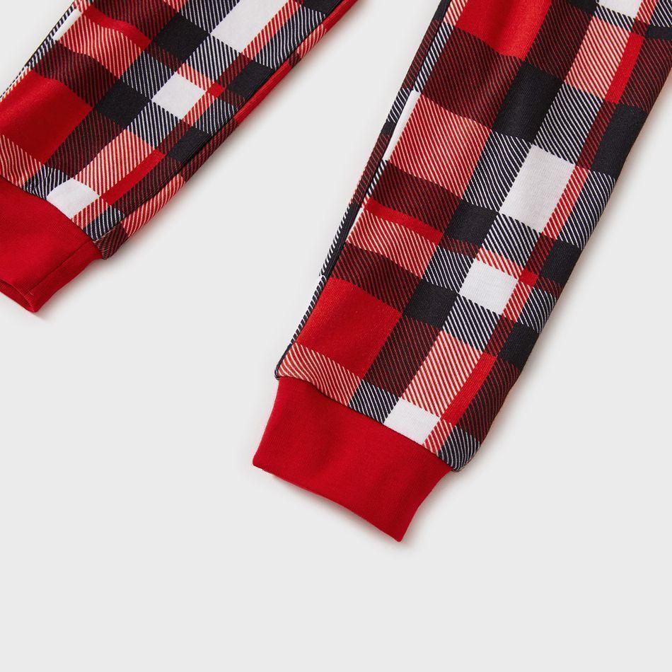 Plus Size Christmas Letter Print Red Plaid Family Matching Long-sleeve Pajamas Set-xinru shop