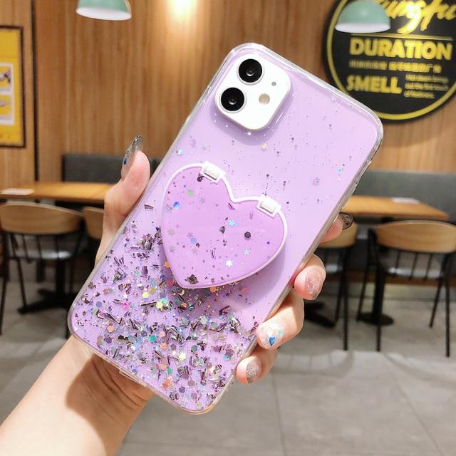 Heart Mirror Sequins Case-xinru
