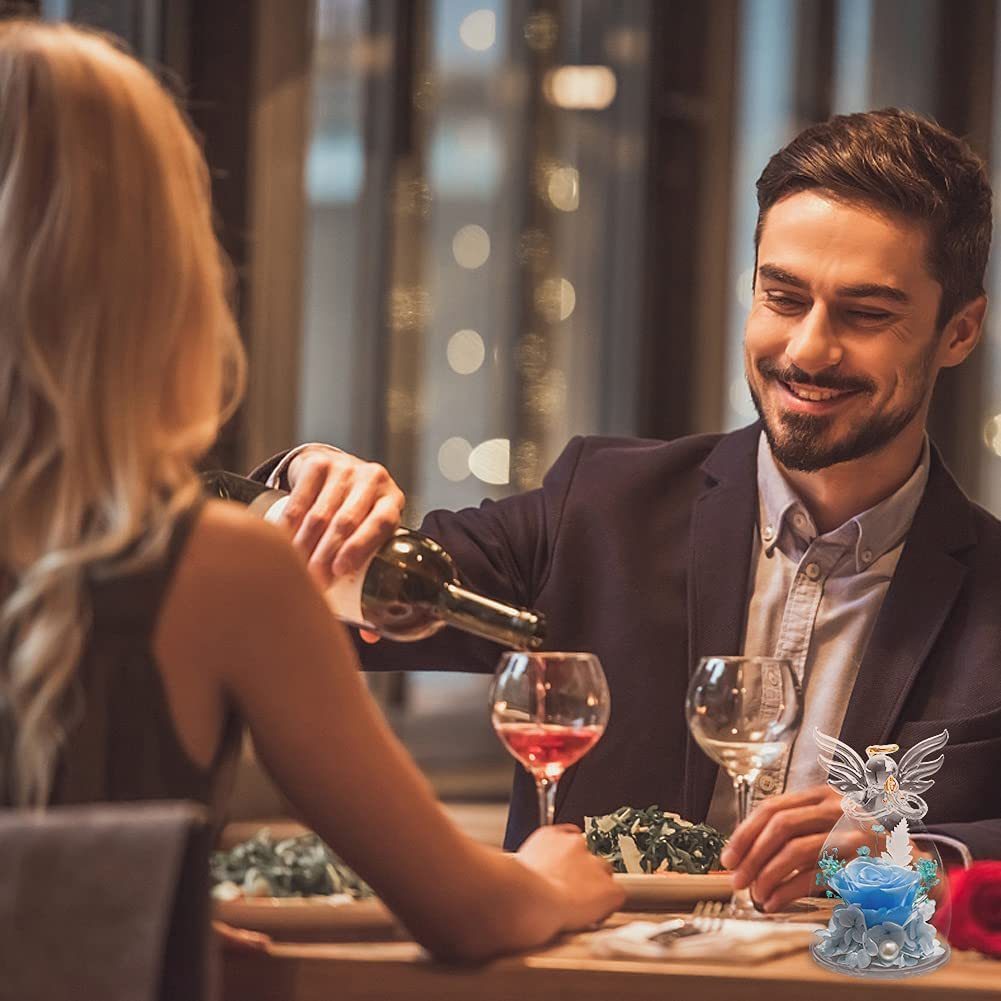 Mother's Day Gift Glass Bottle Handmade Rose Flowers And Love You Necklace-xinru