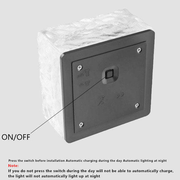 Solar LED Ice Brick Waterproof Glass Ground Light Garden Light-xinru