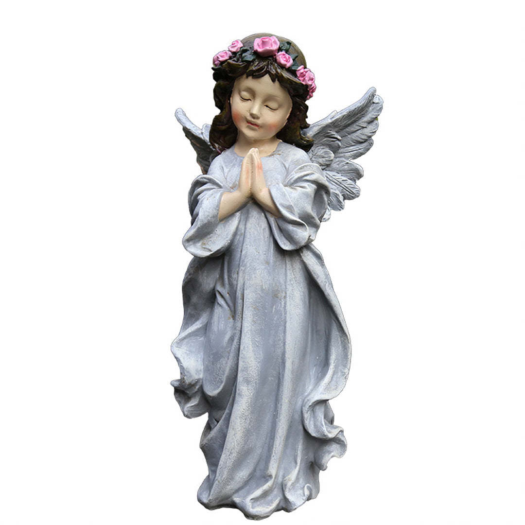 Angel Sculptures Eye-catching Anti-deform Resin Fairy Tale Praying Statue Ornament-xinru