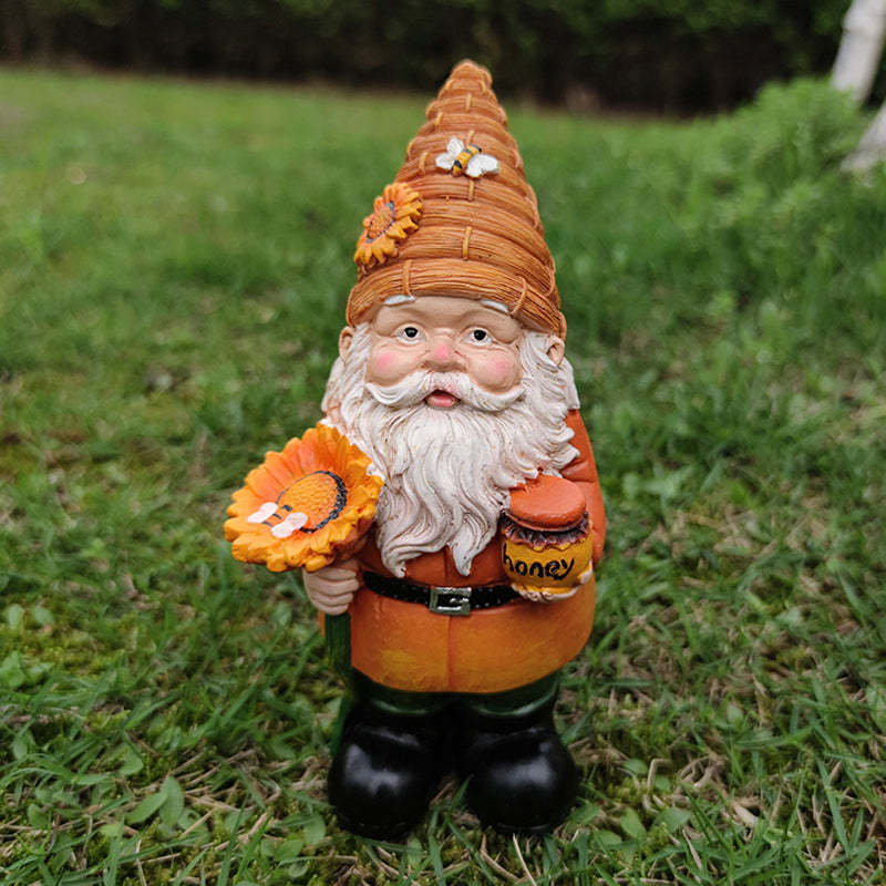 Bee Keeper Gnome With Sunflower Sign-xinru