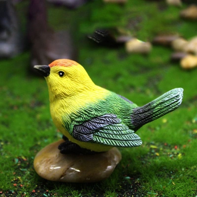 Figurines Simulation Cute Miniature Bird Resin Magpie Mini Dollhouse Decor-xinru