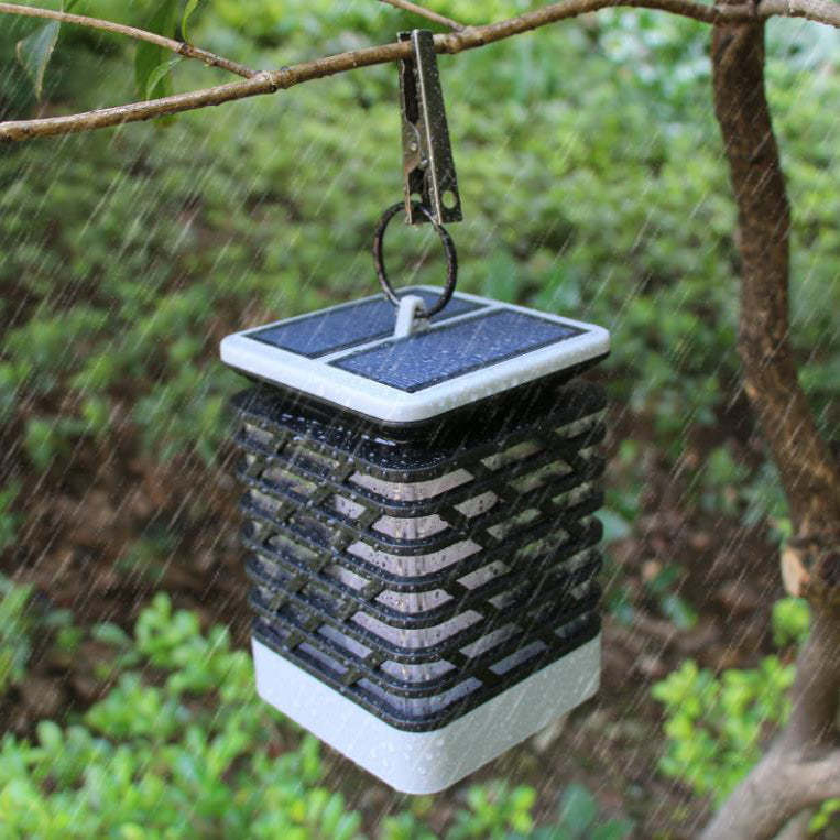 Solar Flame Torch Light Square LED Garden Lawn Decorative Hanging Light-xinru