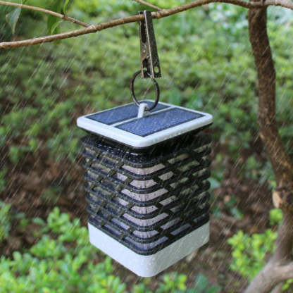 Solar Flame Torch Light Square LED Garden Lawn Decorative Hanging Light-xinru
