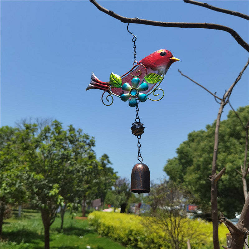 Metal Glass Bird Bell Wind Chime Decor-xinru