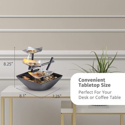 Indoor 3-tier Relaxation Tabletop Fountain-xinru