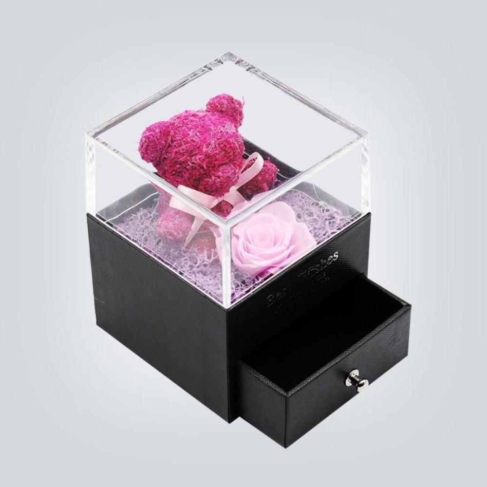 Immortal Preserved Rose Teddy Bear Box Display-xinru
