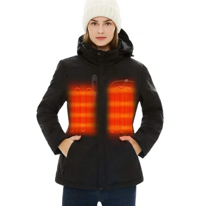 Heated Coat with Detachable Hood Windproof-xinru shop