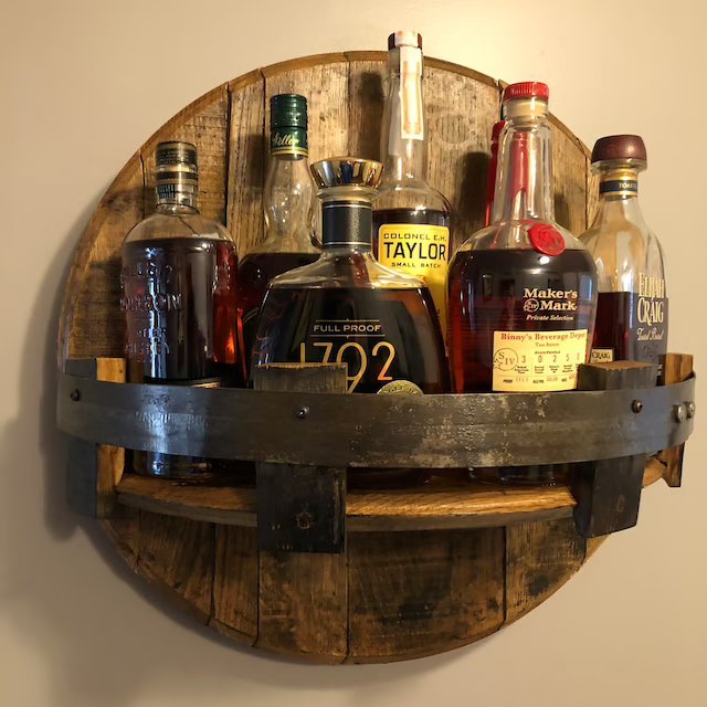 Bourbon Barrel Rack Wine Rack Wall Mounted Beverage Rack Display Rack-xinru