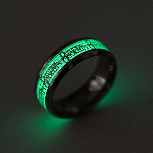 Men's Luminous Titanium Steel Ring Punk Statement Ring-xinru