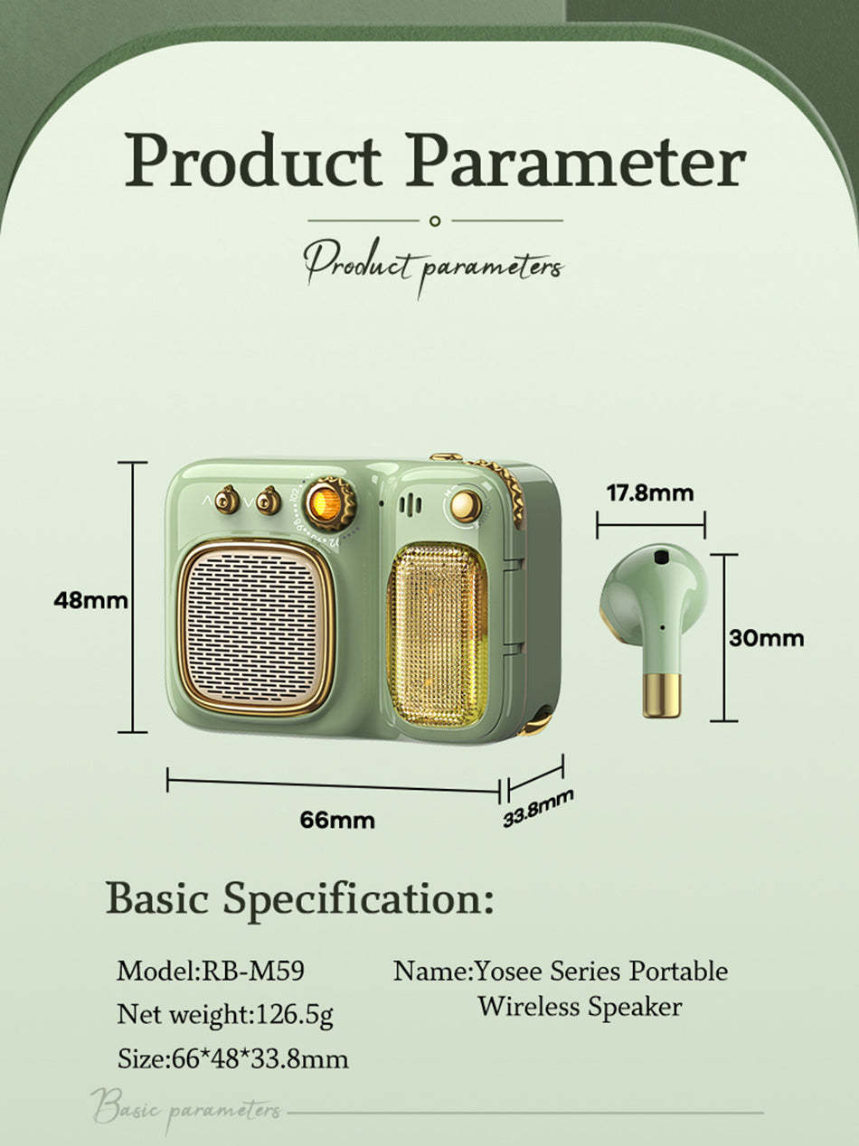 Portable Wireless Bluetooth Speaker Retro Mini Speaker-xinru