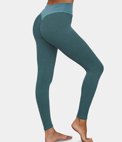 High Waisted Butt Lifting Honeycomb Leggings-xinru shop