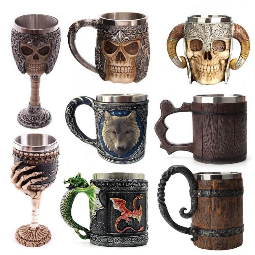 Viking Warrior Horned Skull Tankard-xinru