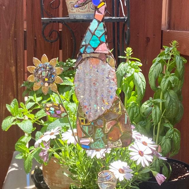Stained Glass Garden Gnome SunCatcher-xinru