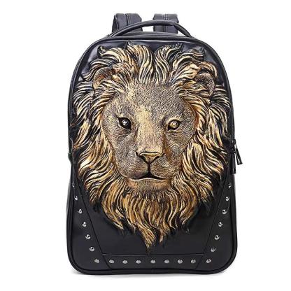 3D Lion King of the Jungle Leather Backpack-xinru shop