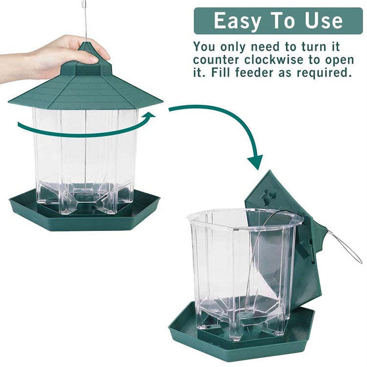 Hanging Hexagon House Shaped Bird Feeder-xinru shop