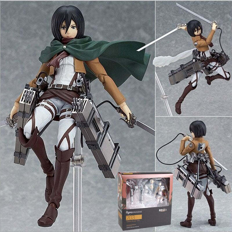 Attack on Titan Levi Mikasa Eren Ackerman PVC Figure Anime Action Model Toy-xinru