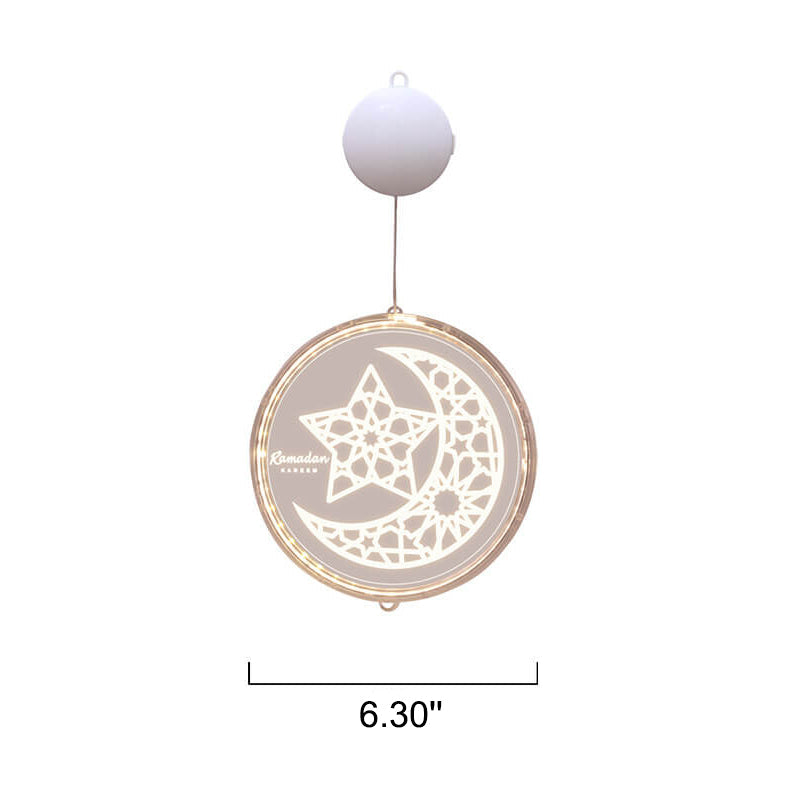 Eid Ramadan Moon Castle LED Decorative Windows Light-xinru