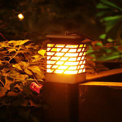 Solar Flame Torch Light Square LED Garden Lawn Decorative Hanging Light-xinru