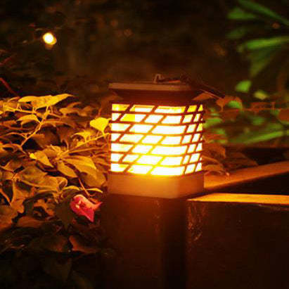 Solar Flame Torch Light Square LED Garden Lawn Decorative Hanging Light-xinru