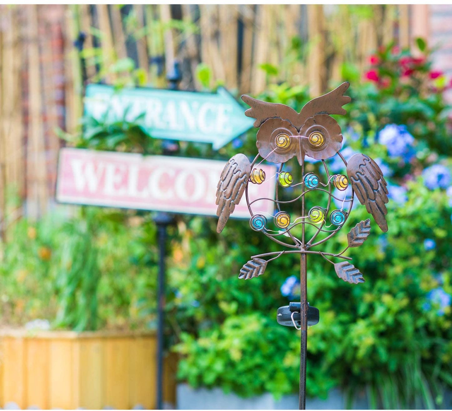 Creative Metal Owl Solar Lights Outdoor Garden Animal Decoration-xinru