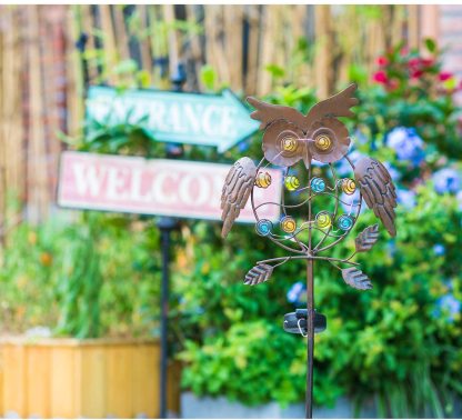Creative Metal Owl Solar Lights Outdoor Garden Animal Decoration-xinru