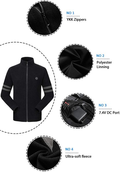 Men's Heated Sweater with Battery Pack 7.4V-xinru shop