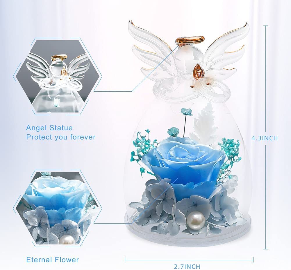 Mother's Day Gift Glass Bottle Handmade Rose Flowers And Love You Necklace-xinru