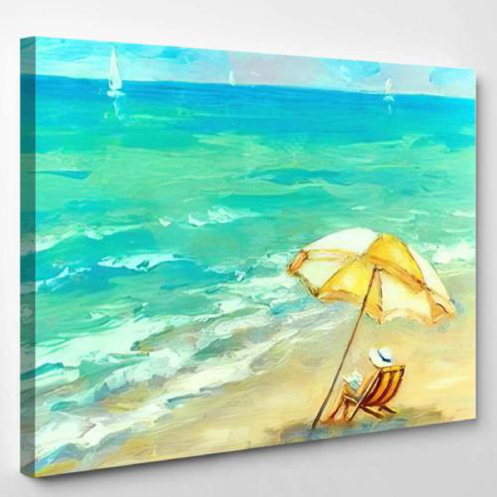 Woman Resting on Beach Under Umbrella-xinru shop