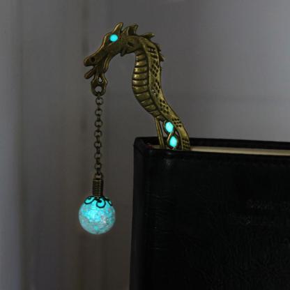 Retro Luminous Night Dragon Bookmark Label Reading Maker Book Stationery-xinru