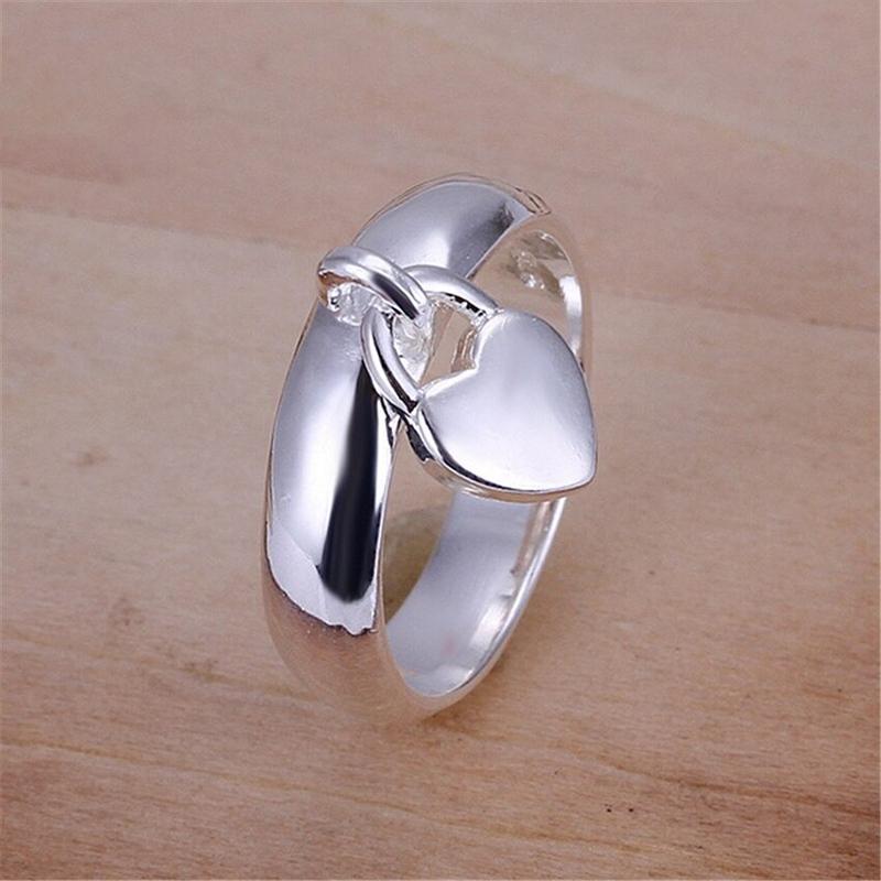Women's Dangling Heart Lock Charm Ring-xinru
