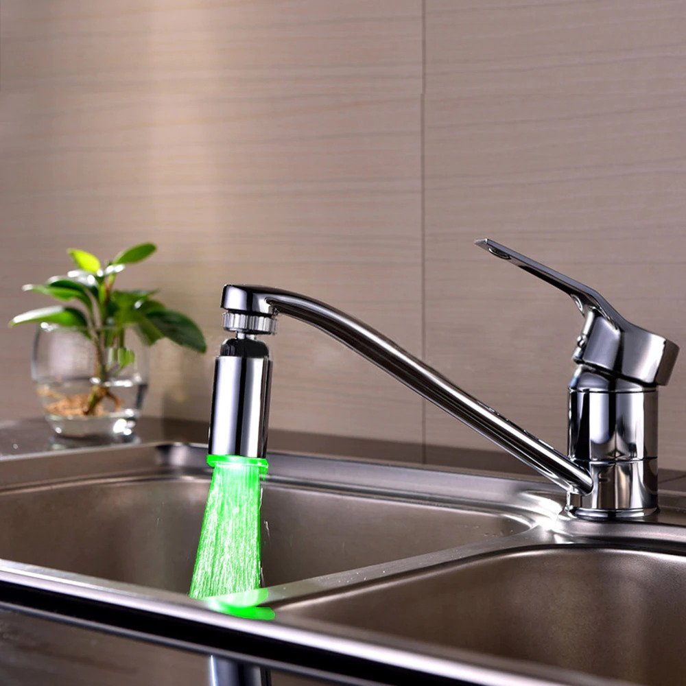 Kitchen Faucet Temperature Control 360 Degree Rotating Led Light Color-xinru