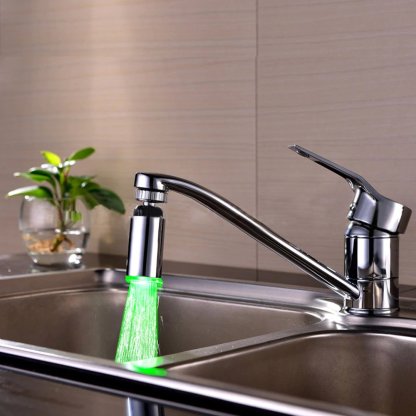 Kitchen Faucet Temperature Control 360 Degree Rotating Led Light Color-xinru