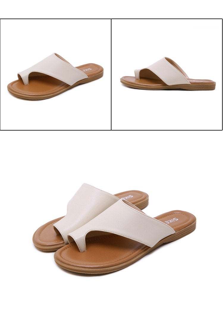 Women Bunion Corrector Slip-On Wedges Flat Toe Sandals-xinru