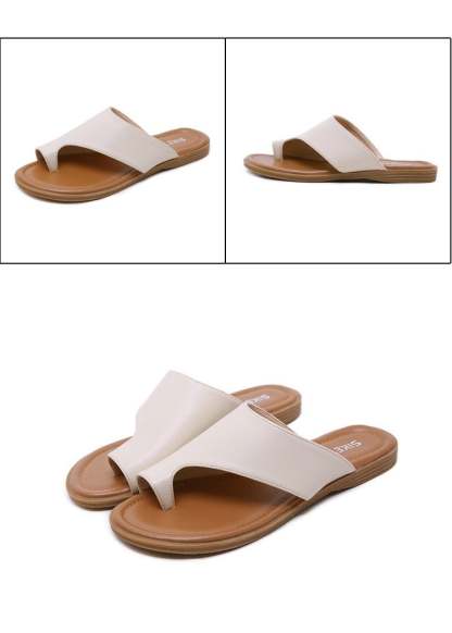 Women Bunion Corrector Slip-On Wedges Flat Toe Sandals-xinru