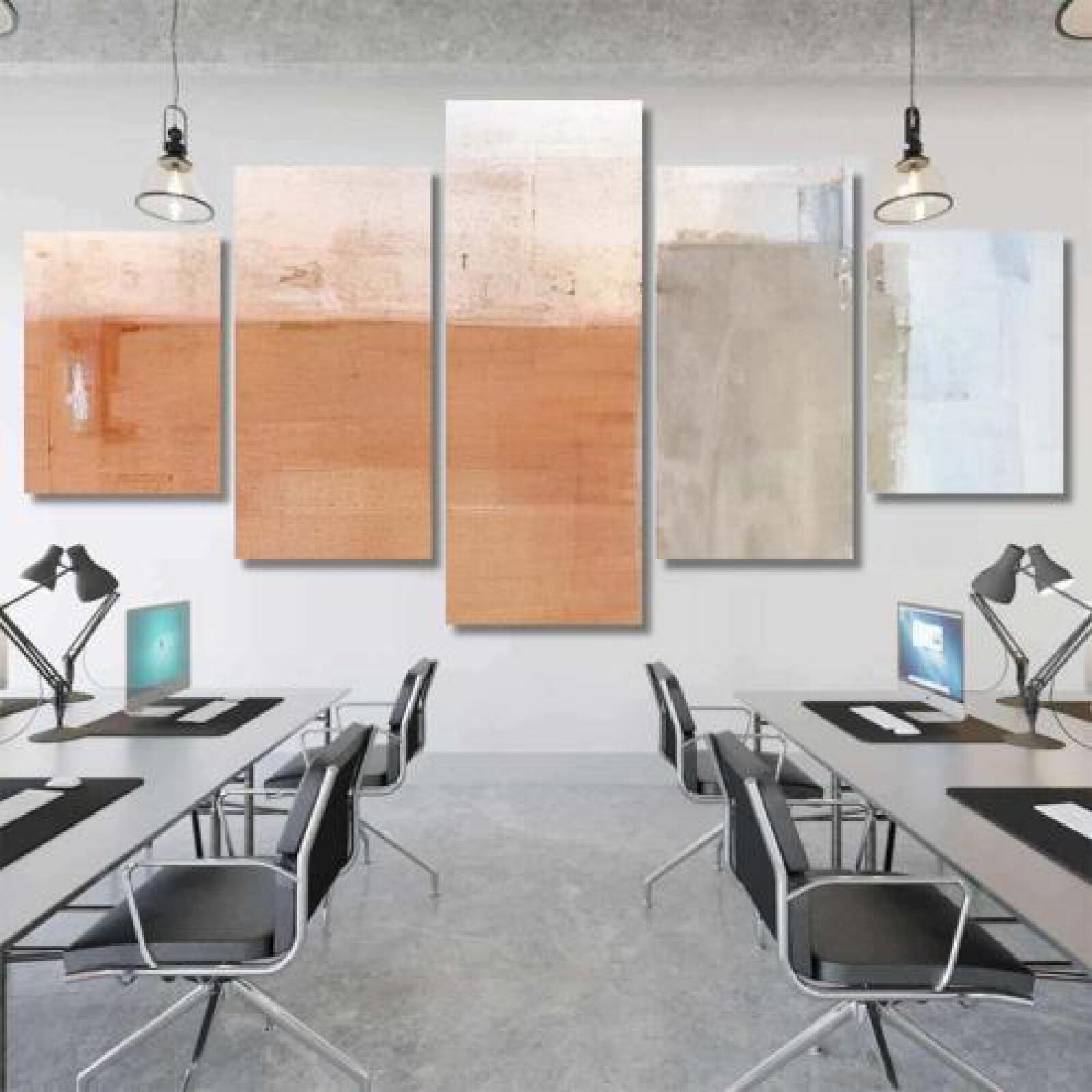 Brown Grey Abstract Art-xinru shop